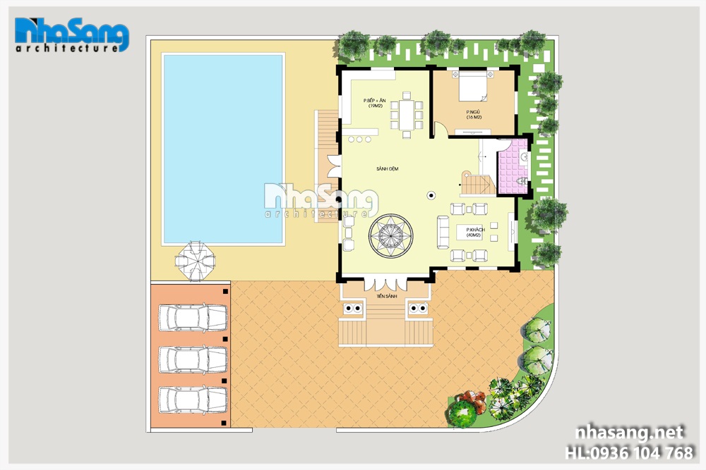 mau thiet ke biet thu lau dai dep bt14183 mat bang cong nang